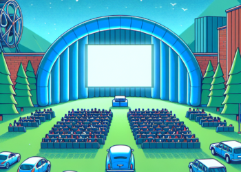 Drive-in cinéma: terrain non-constructible, écran gonflable & films en voiture