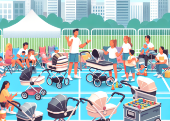 Voyagez léger : Location de poussettes et équipements pour enfants aux jeux !